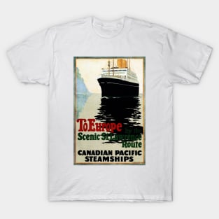 To Europe by Ship the Scenic St Lawrence Route Vintage Cruise T-Shirt